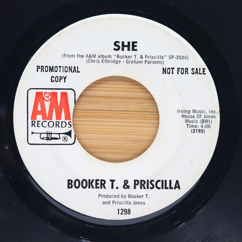 BOOKER T. & PRISCILLA - SHE / THE WEDDING SONG - SOUL 45 PROMO‎  A&M